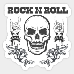 ROCK N ROLL SKULL Sticker